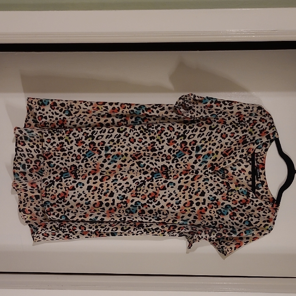 Torrid Multicolor Hi-Lo Leopard Print Blouse